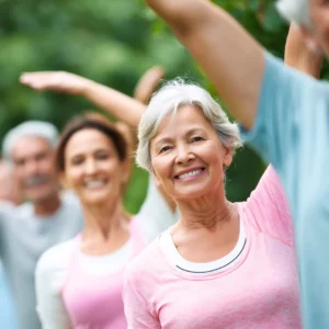 Active older adults exercising to represent longevity benefits of NAD⁺ and vitamin B12 IV therapy
